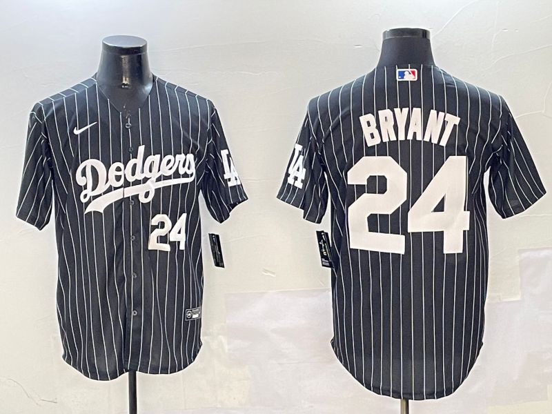 Men Los Angeles Dodgers #24 Bryant Black Stripe Jointly Name 2025 Nike MLB Jersey style 11->los angeles dodgers->MLB Jersey